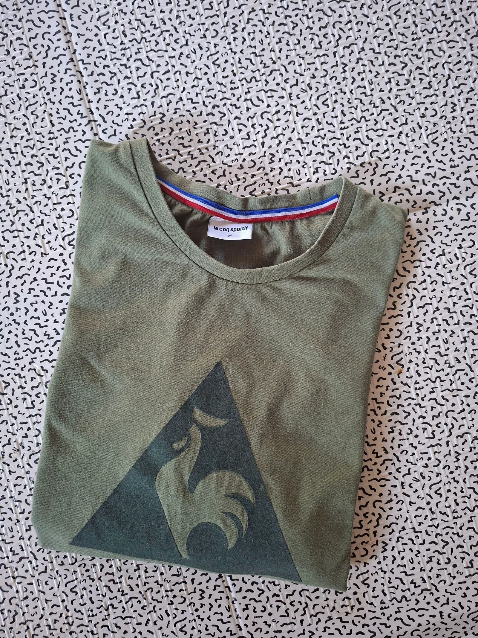 Le Coq Sportif khaki logo t-shirt for men size M 100% cotton – photo 8